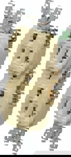 Straight Blade Duplex Receptacle: NEMA 5-20R, 20 Amps, Self-Grounding